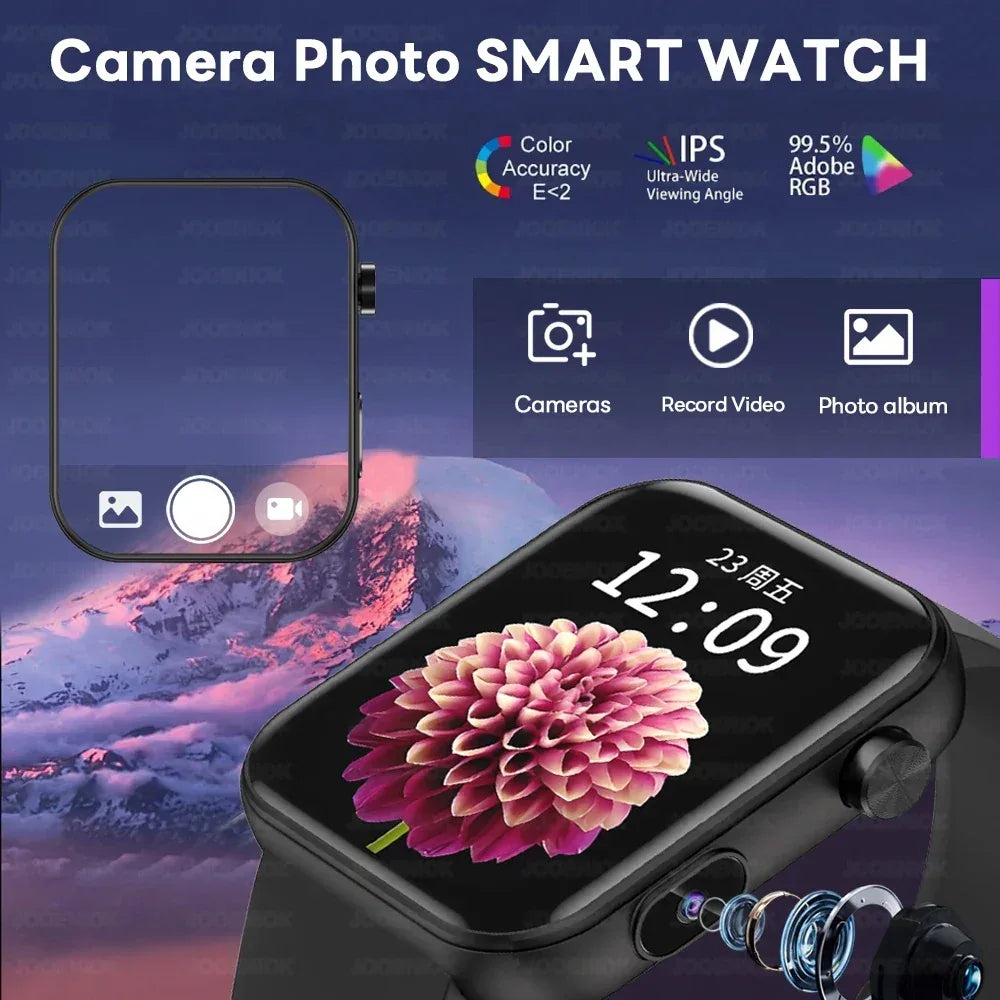Smart Watch with Camera Video Recording – 1.91” Display, Bluetooth Call, Heart Rate Fitness Tracking | Android iOS - TREASURE ESHOP