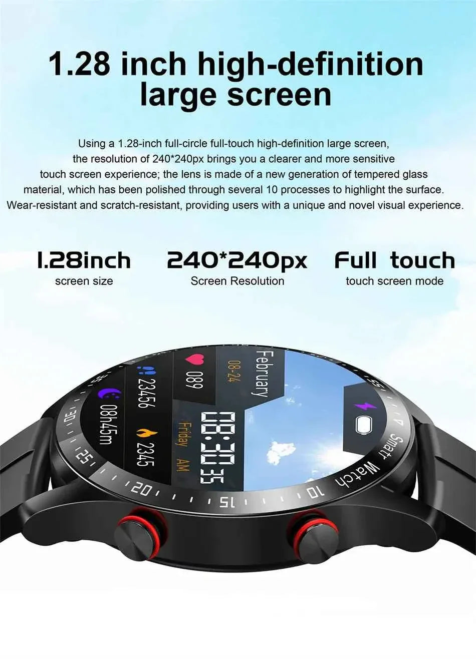 ChiBear Men’s Smartwatch – ECG+PPG Health Monitor | 1.28” HD Round Display | Bluetooth Call | Fitness &amp; Sports Waterproof Watch