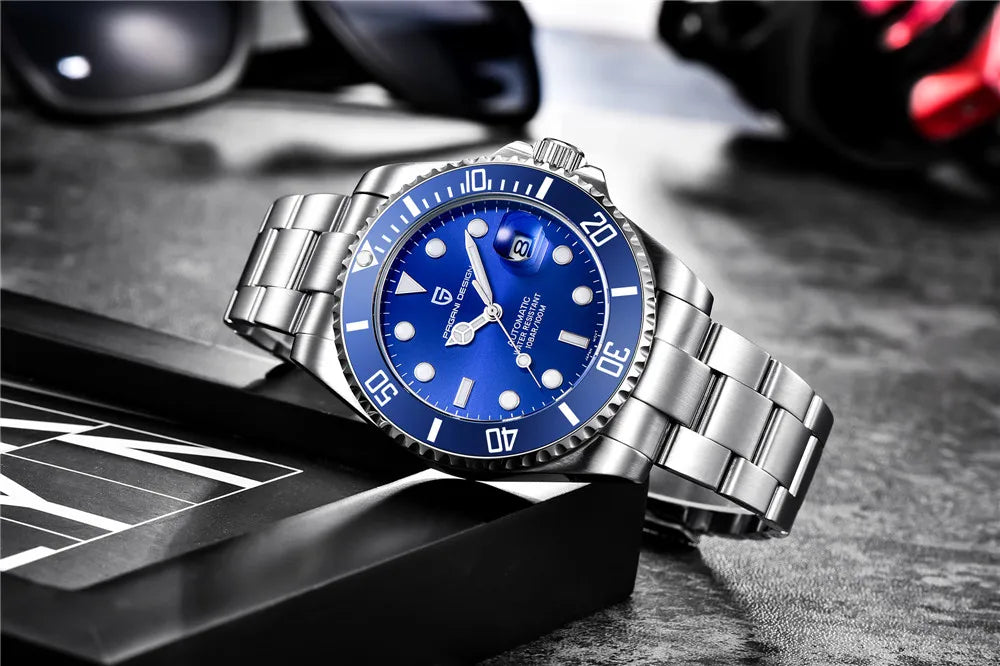 PAGANI DESIGN Automatic Watch Sapphire Glass Mechanical Wristwatch Sports Stainless Steel Waterproof Men Watch - TREASURE ESHOP