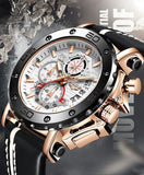 Men’s Luxury Leather Chronograph Watch | Waterproof & Luminous - TREASURE ESHOP
