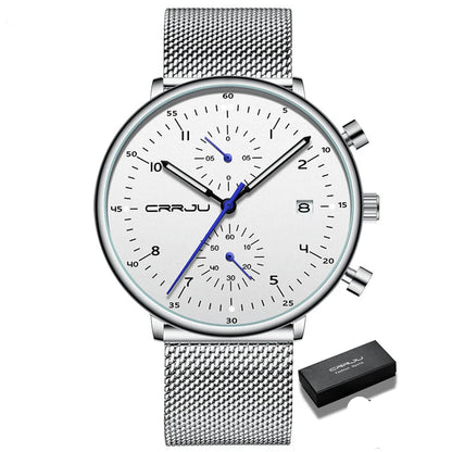 Men’s Luxury Chronograph Watch – Stainless Steel, Waterproof Quartz Military Sport Date Watch - TREASURE ESHOP