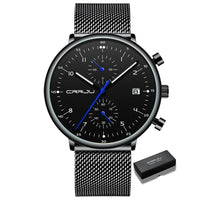 Men’s Luxury Chronograph Watch – Stainless Steel, Waterproof Quartz Military Sport Date Watch - TREASURE ESHOP