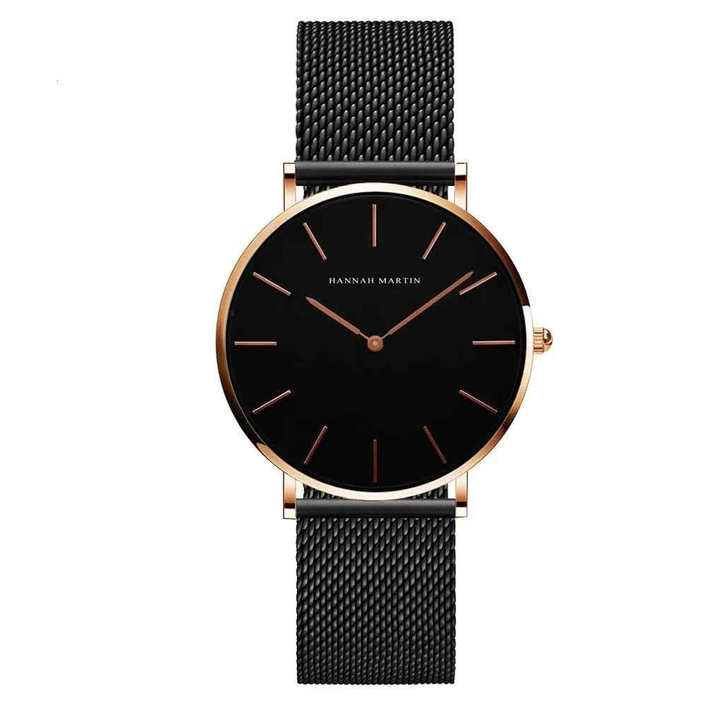 Women’s Rose Gold Quartz Watch – 36mm Minimalist Stainless Steel Waterproof Ladies Fashion Wristwatch