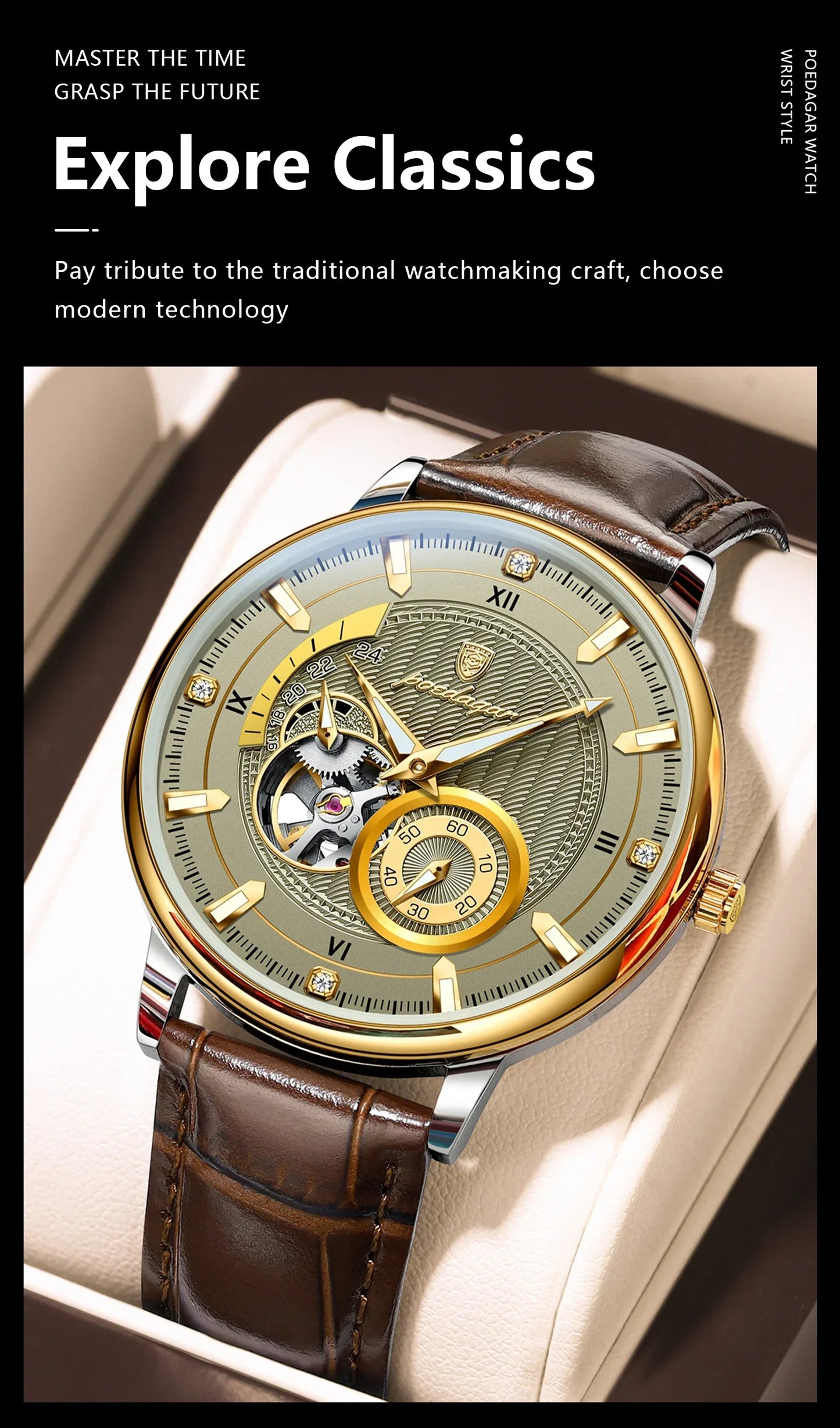 Men’s Automatic Mechanical Watch | Skeleton Tourbillon - TREASURE ESHOP