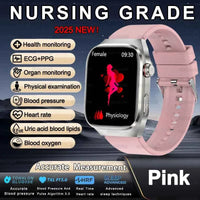 Men’s ECG+PPG Health Smartwatch – 2.04” AMOLED Sapphire, Blood Pressure, Oxygen, ECG, Body Composition, Bluetooth Call, IP68 Waterproof
