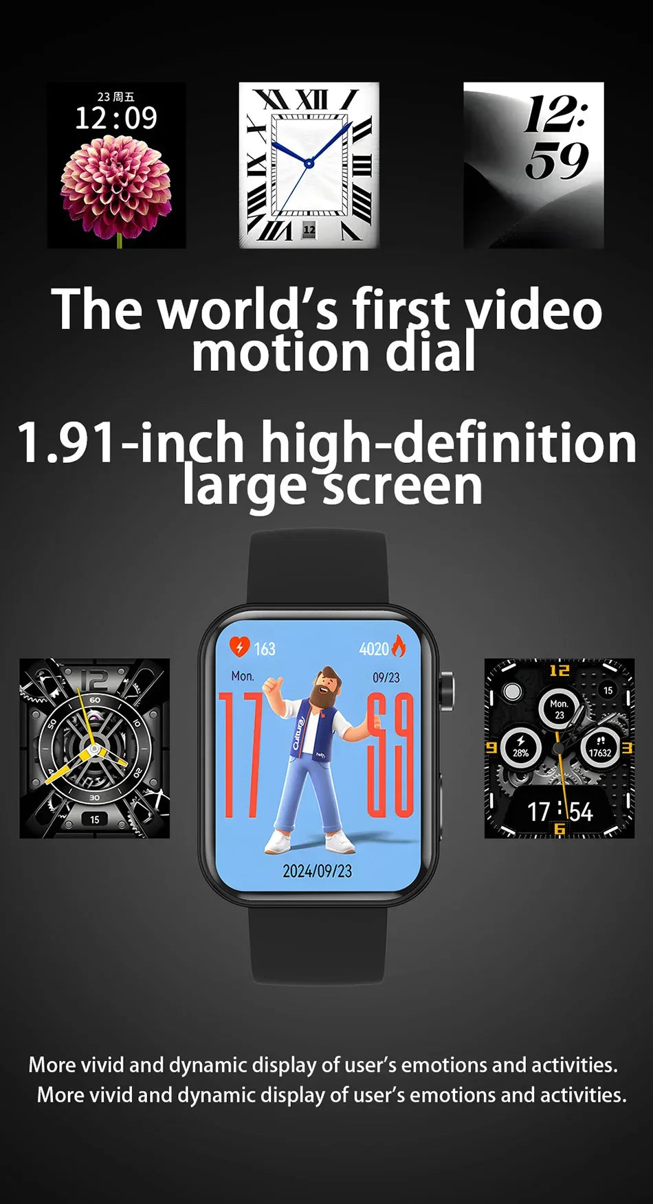 Smart Watch with Camera Video Recording – 1.91” Display, Bluetooth Call, Heart Rate Fitness Tracking | Android iOS - TREASURE ESHOP