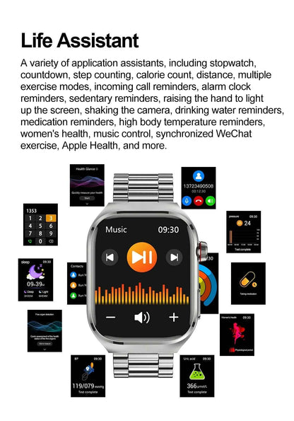 Micro Physical Examination Smartwatch – 2.04” AMOLED Sapphire