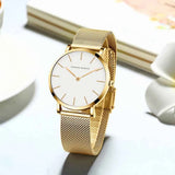 Women’s Rose Gold Quartz Watch – 36mm Minimalist Stainless Steel Waterproof Ladies Fashion Wristwatch