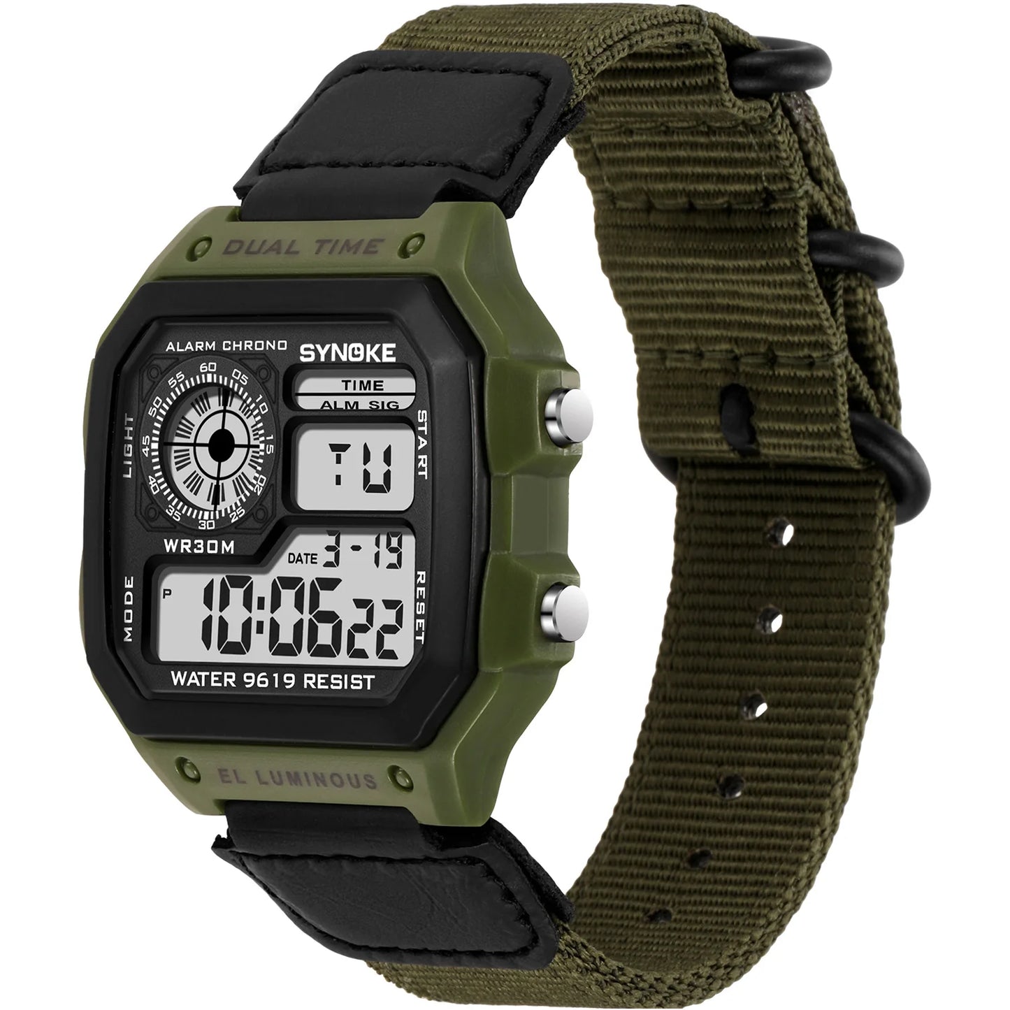 Men’s Digital Sports Waterproof Watch – Chronograph, Alarm, Backlight, Shock Resistant - TREASURE ESHOP