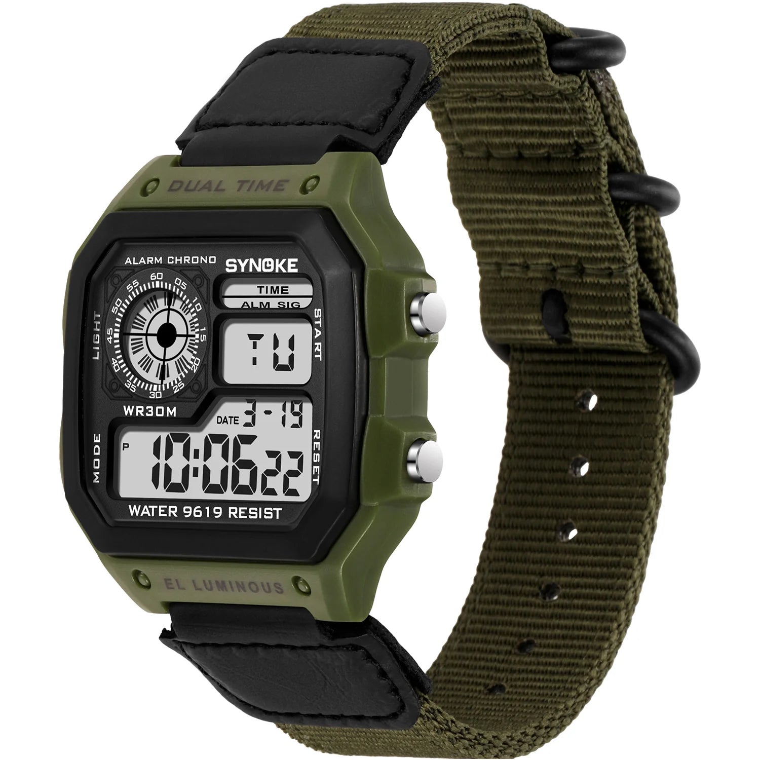 Men’s Digital Sports Waterproof Watch – Chronograph, Alarm, Backlight, Shock Resistant - TREASURE ESHOP