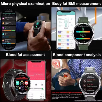 ECG+PPG Laser Health Smartwatch ET485 – Blood Pressure, Heart Rate, Uric Acid Body Composition | 1.43” AMOLED - TREASURE ESHOP