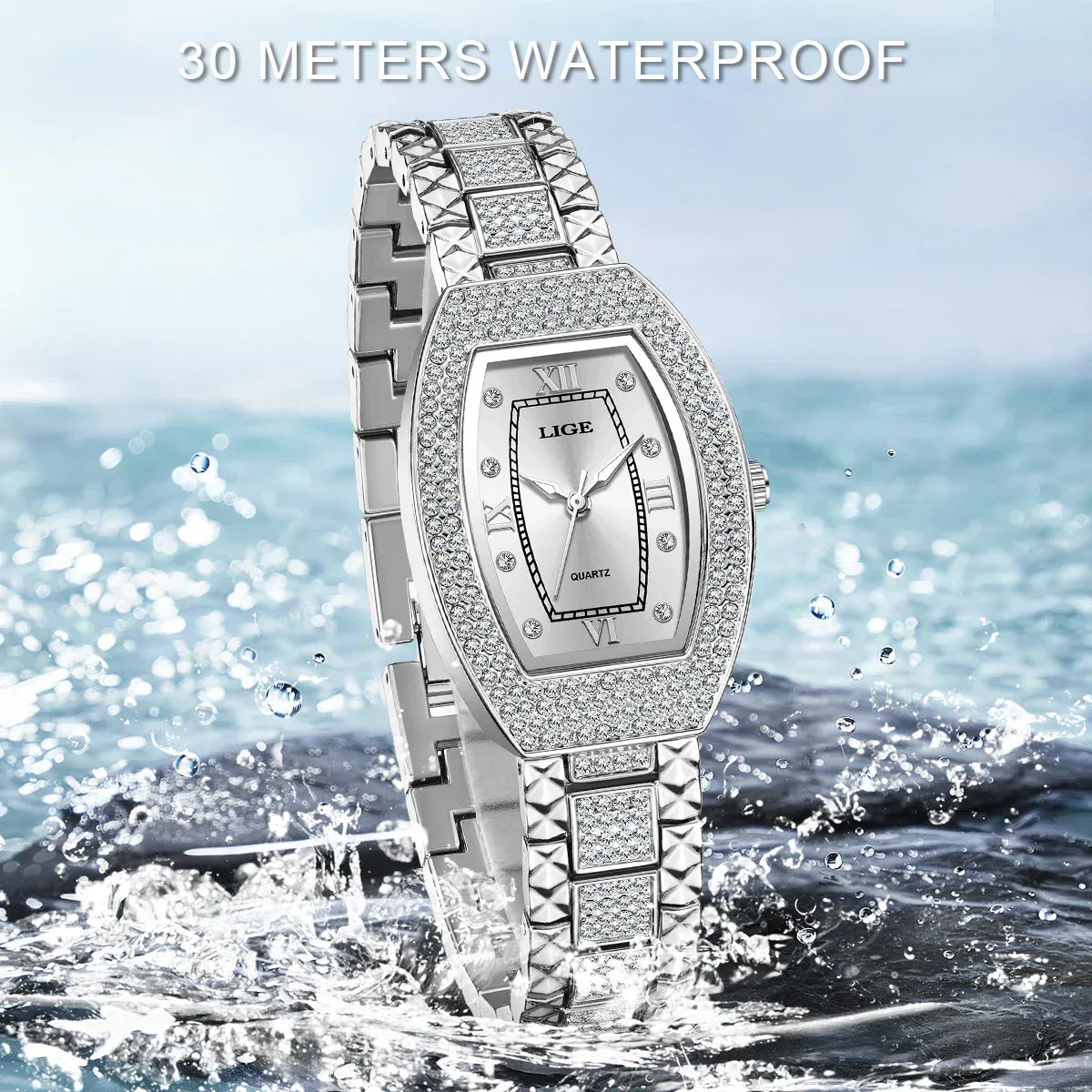 Luxury Diamond Women’s Watch | Elegant Stainless Steel - TREASURE ESHOP