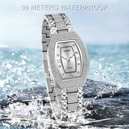 Luxury Diamond Women’s Watch | Elegant Stainless Steel - TREASURE ESHOP
