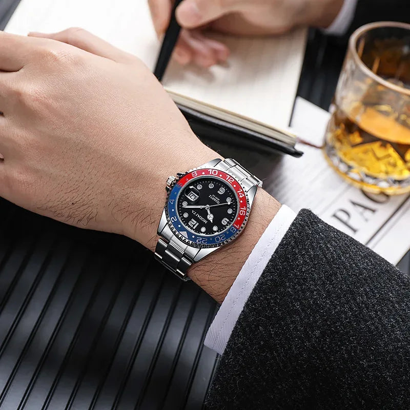 Men’s Sport Quartz Watch – Luxury Military Style, Shock Resistant, Full Steel Case, 3ATM Waterproof - TREASURE ESHOP