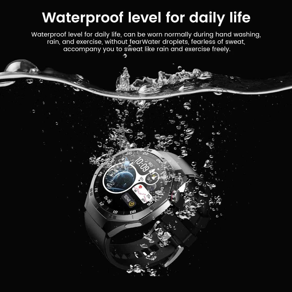 Men’s Smartwatch GT5 Pro – 1.52" HD AMOLED | GPS, Bluetooth Calling, Heart Rate Fitness Tracker | IP68 Waterproof