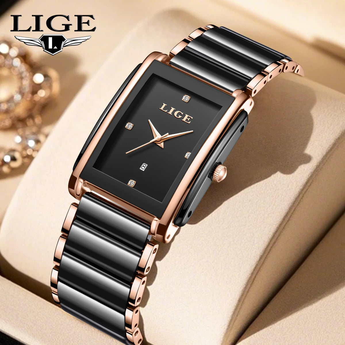 Watch for Women Japanese Movement Ceramics Strap Luxury Ladies Bracelet Quartz Watches - TREASURE ESHOP