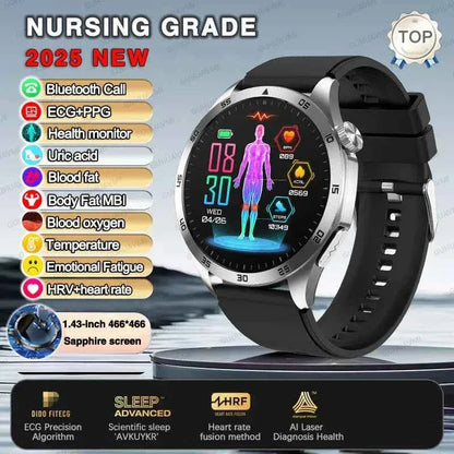 Huawei ECG+PPG Health Smartwatch – 1.43” AMOLED Sapphire, ECG/PPG, Blood Pressure & Oxygen Monitor, Bluetooth Call, IP68 Waterproof
