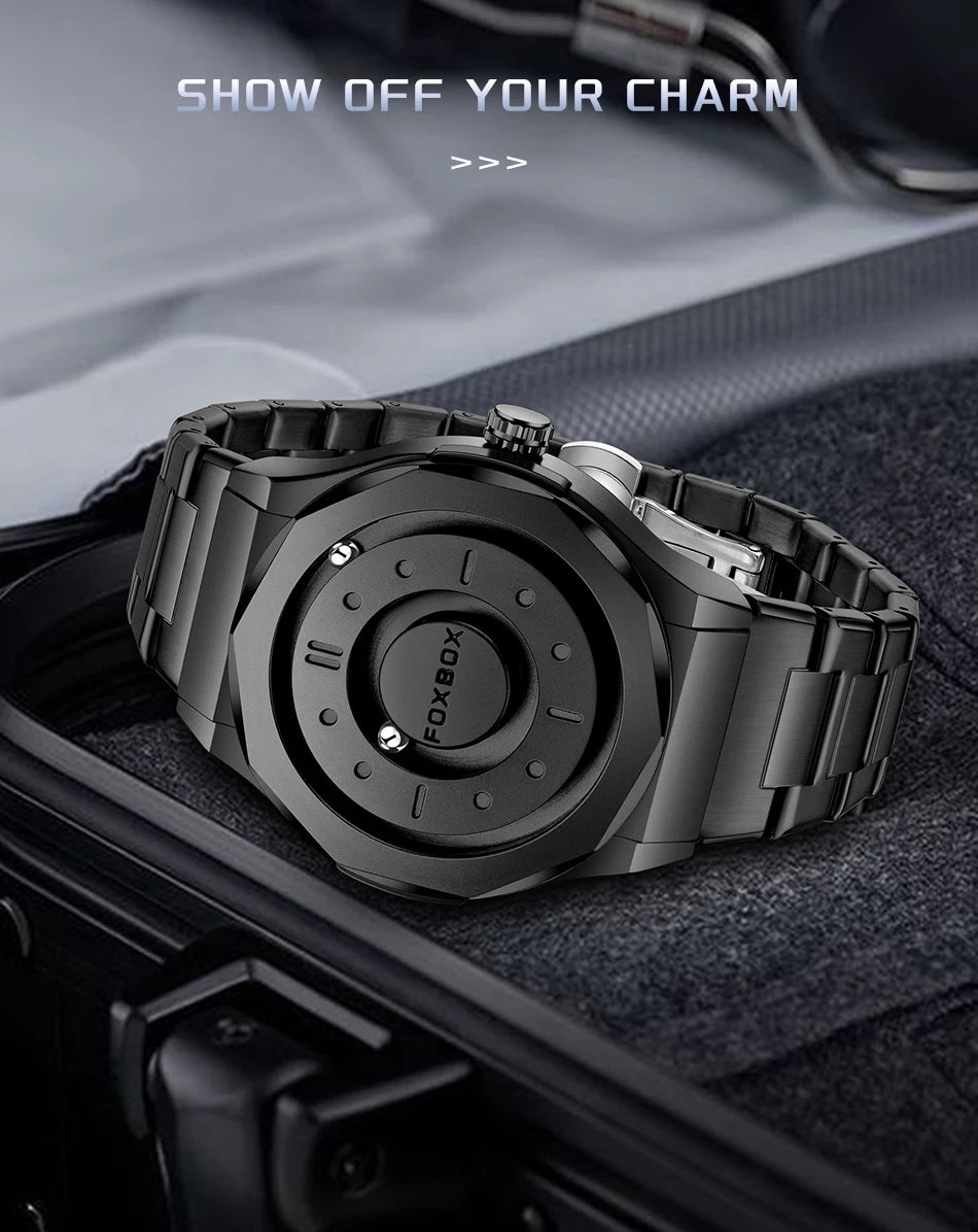 Creative Scrolling Pointer Magnetic Force Men’s Quartz Watch - TREASURE ESHOP
