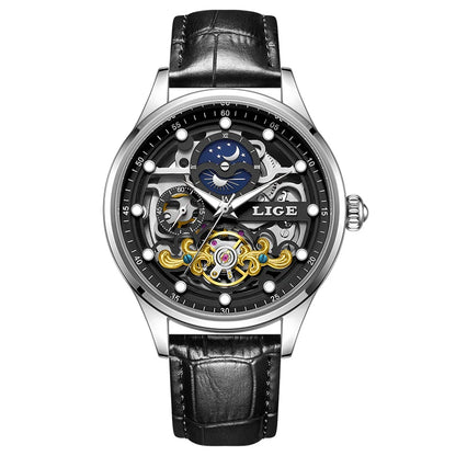 LIGE Men’s Automatic Mechanical Watch – Fashion Waterproof Skeleton Wristwatch - TREASURE ESHOP