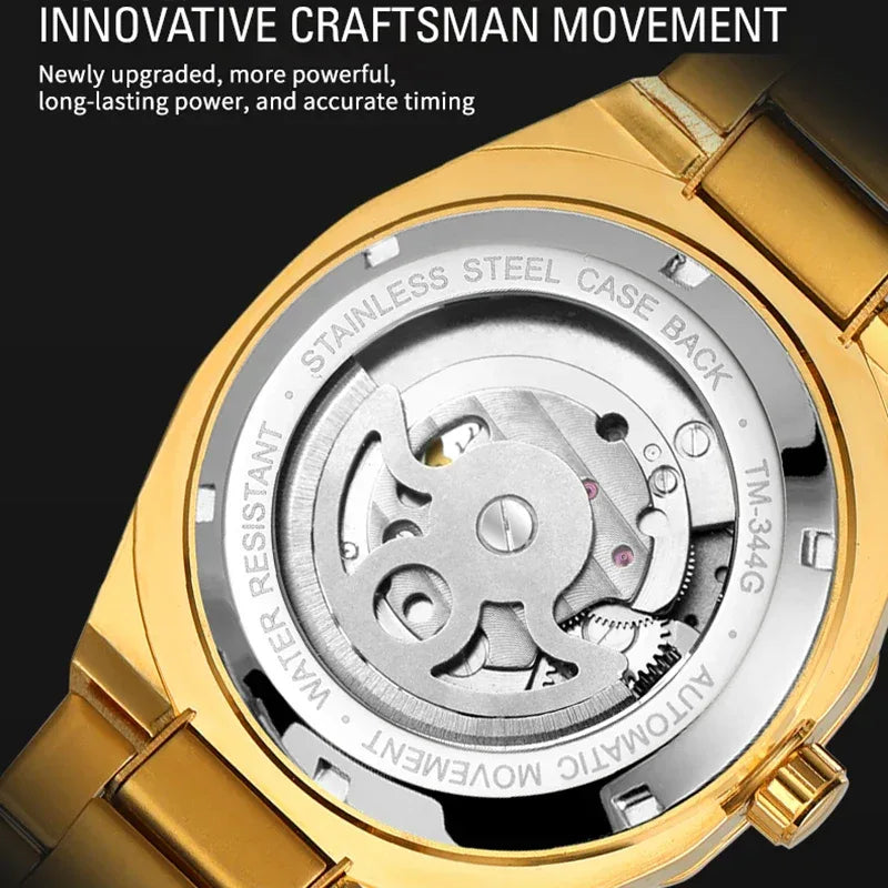 Luxury Automatic Skeleton Men’s Watch | Octagon Design - TREASURE ESHOP