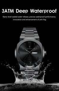 Military Men’s Quartz Watch – Waterproof Stainless Steel Luxury Wristwatch with Week Calendar - TREASURE ESHOP