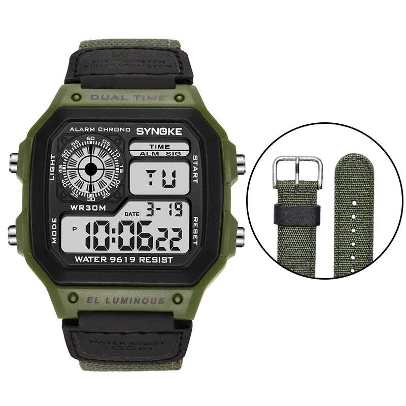 Men’s Digital Sports Waterproof Watch – Chronograph, Alarm, Backlight, Shock Resistant - TREASURE ESHOP