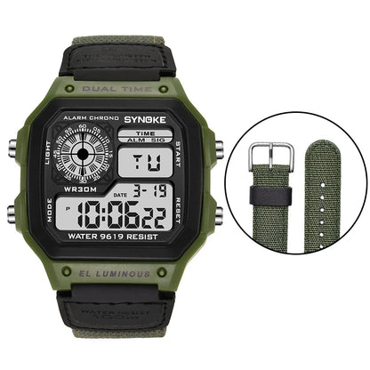 Men’s Digital Sports Waterproof Watch – Chronograph, Alarm, Backlight, Shock Resistant - TREASURE ESHOP
