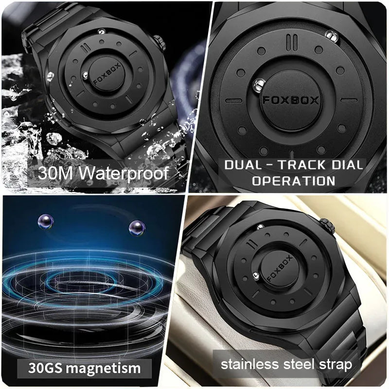 Creative Scrolling Pointer Magnetic Force Men’s Quartz Watch - TREASURE ESHOP