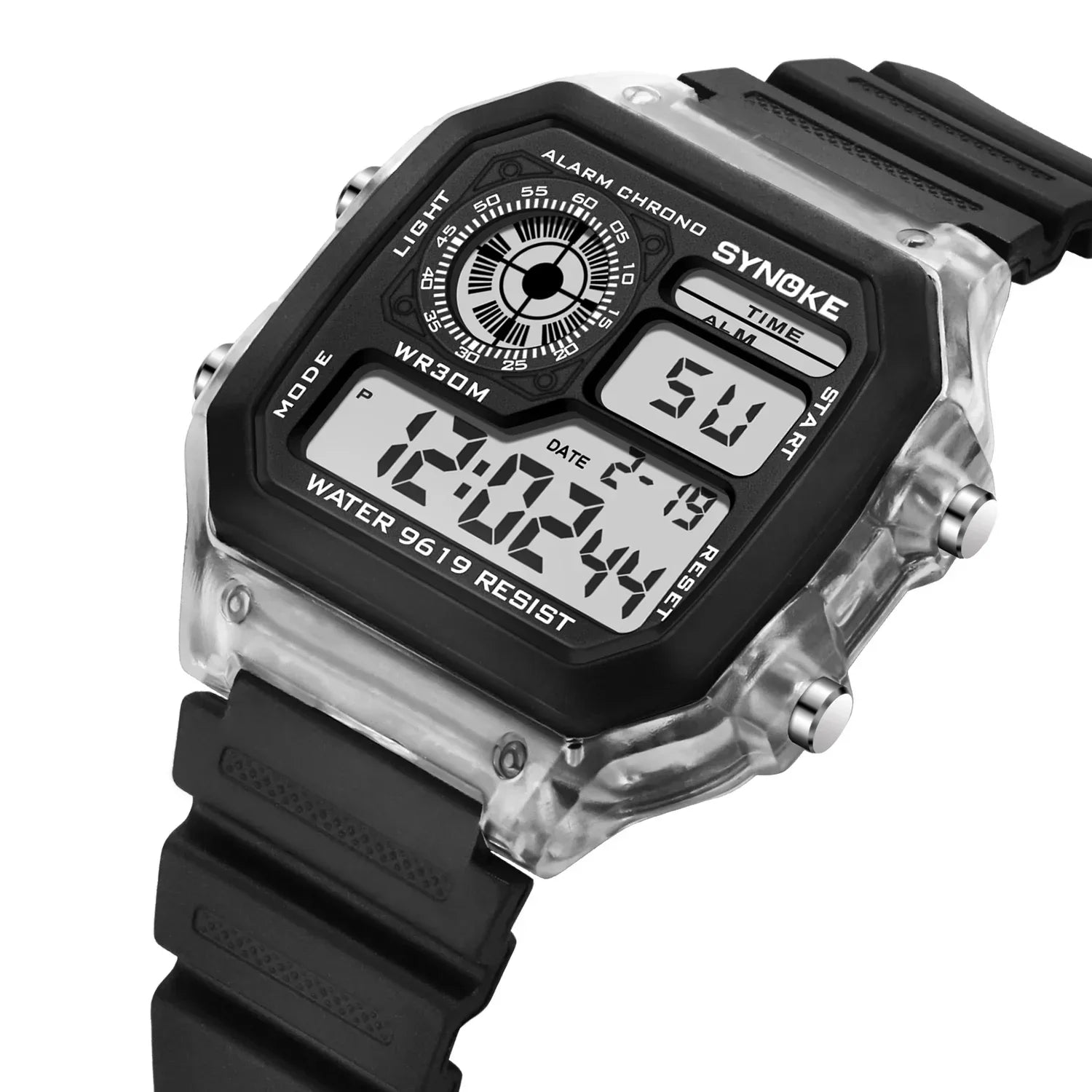 Men’s Digital Sports Waterproof Watch – Chronograph, Alarm, Backlight, Shock Resistant - TREASURE ESHOP
