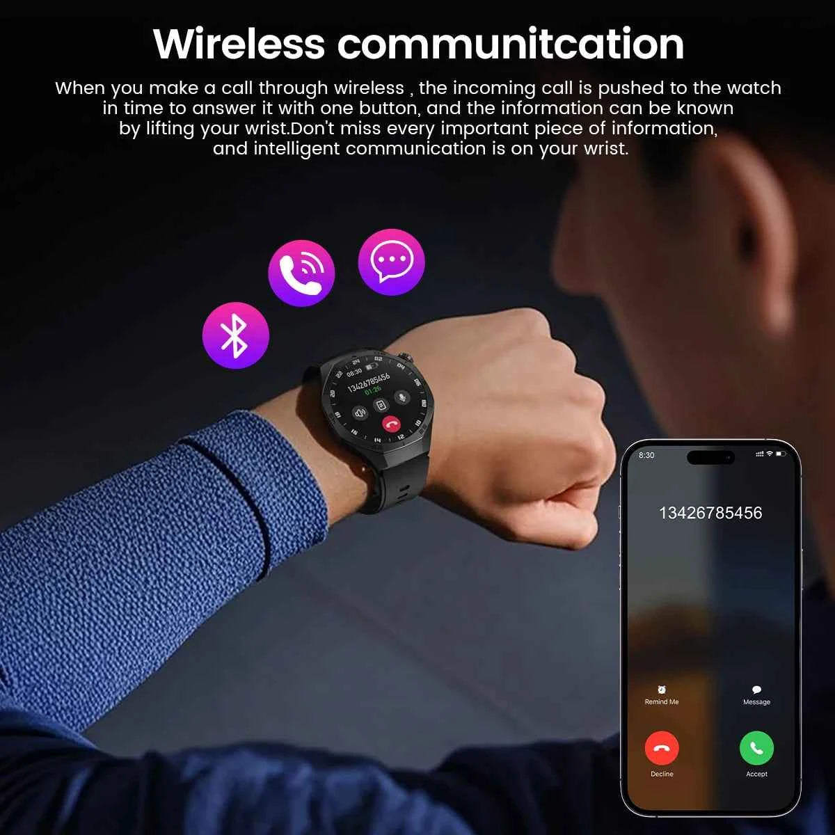Men’s Smartwatch GT5 Pro – 1.52" HD AMOLED | GPS, Bluetooth Calling, Heart Rate Fitness Tracker | IP68 Waterproof
