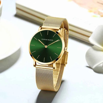 Women’s Rose Gold Quartz Watch – 36mm Minimalist Stainless Steel Waterproof Ladies Fashion Wristwatch