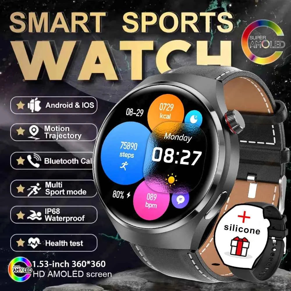 Watch 4 GT Series Smartwatch – 1.53” AMOLED Display, Bluetooth Calling, Heart Rate & Sleep Monitor, Fitness Tracker for Men