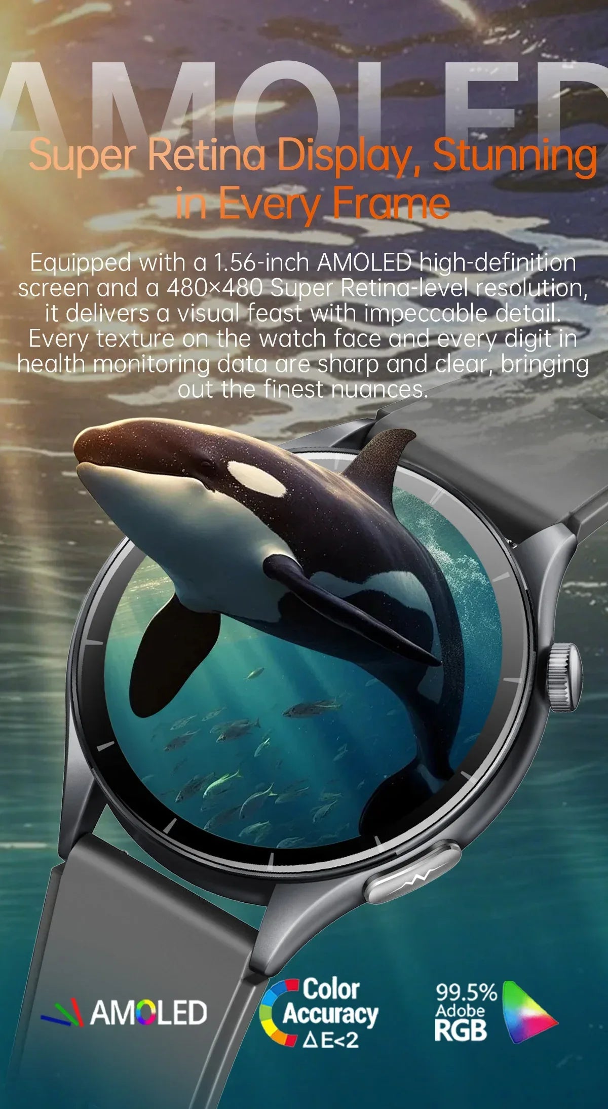 ECG+PPG Smartwatch with Uric Acid, Body Fat Blood Pressure Monitoring – 1.56” AMOLED, NFC, Heart Health Tracker for Android IOS - TREASURE ESHOP