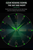 Men’s Water Diamond Luxury Quartz Watch – 41mm Blue Gold Stainless Steel, Night Glow, Double Calendar, Business Watch