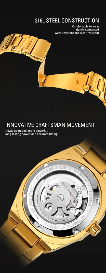 Luxury Automatic Skeleton Men’s Watch | Octagon Design - TREASURE ESHOP