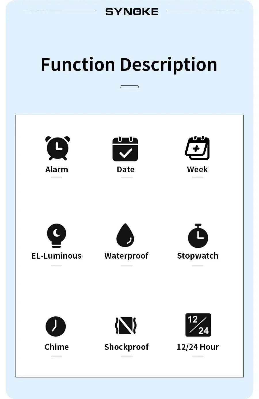 Men’s Digital Sports Waterproof Watch – Chronograph, Alarm, Backlight, Shock Resistant - TREASURE ESHOP