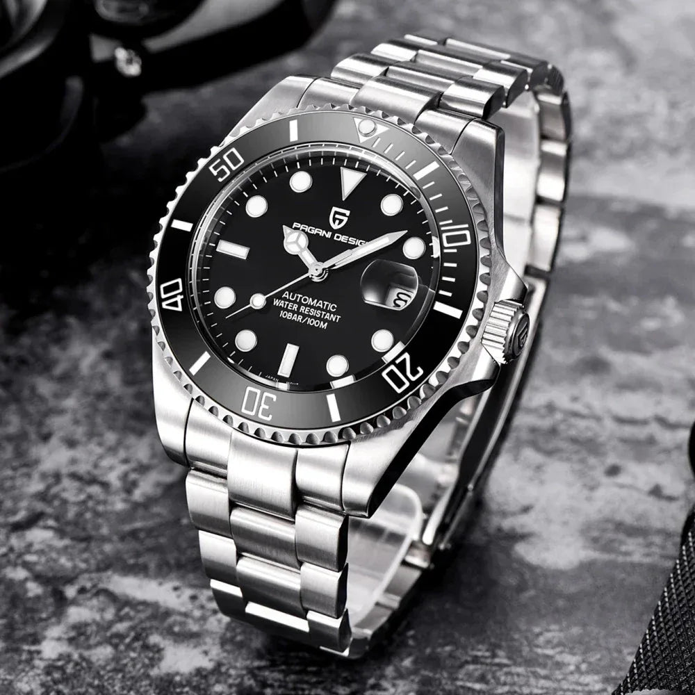 PAGANI DESIGN Automatic Watch Sapphire Glass Mechanical Wristwatch Sports Stainless Steel Waterproof Men Watch - TREASURE ESHOP
