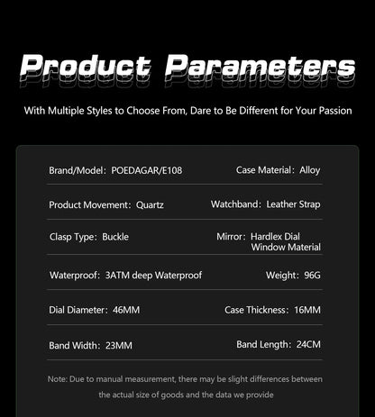 LED Men’s Watch – Luminous Dual Time Display with Alarm Chronograph - TREASURE ESHOP