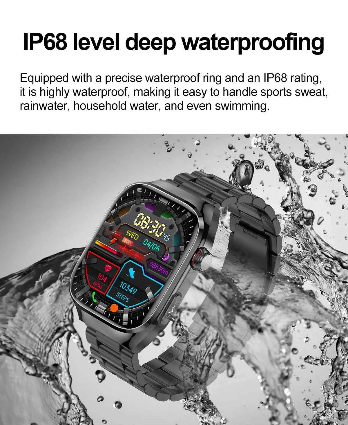 Micro Physical Examination Smartwatch – 2.04” AMOLED Sapphire