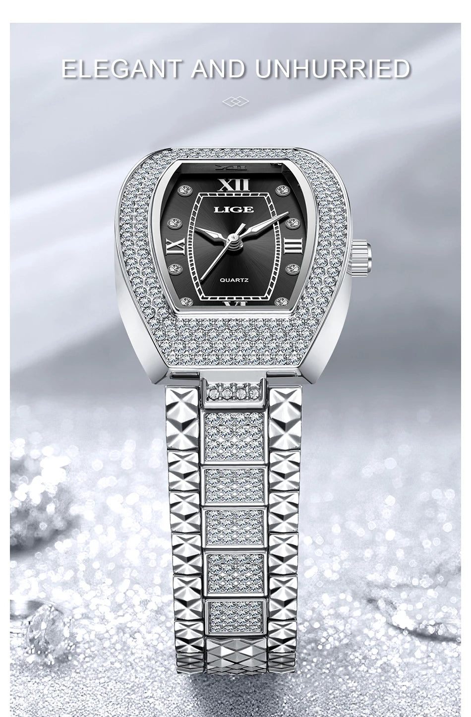 Luxury Diamond Women’s Watch | Elegant Stainless Steel - TREASURE ESHOP