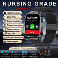 Men’s ECG+PPG Health Smartwatch – 2.04” AMOLED Sapphire, Blood Pressure, Oxygen, ECG, Body Composition, Bluetooth Call, IP68 Waterproof