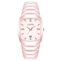 LIGE Luxury Ladies Waterproof Ceramic Watch – Elegant Quartz Wristwatch with Square - TREASURE ESHOP