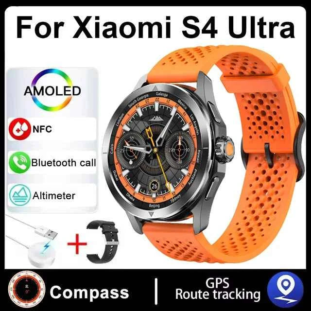 Ultra Outdoor Sports Smartwatch Men – 1.53” AMOLED HD, GPS, NFC, Compass, Heart Rate, Waterproof Bluetooth Calling Watch