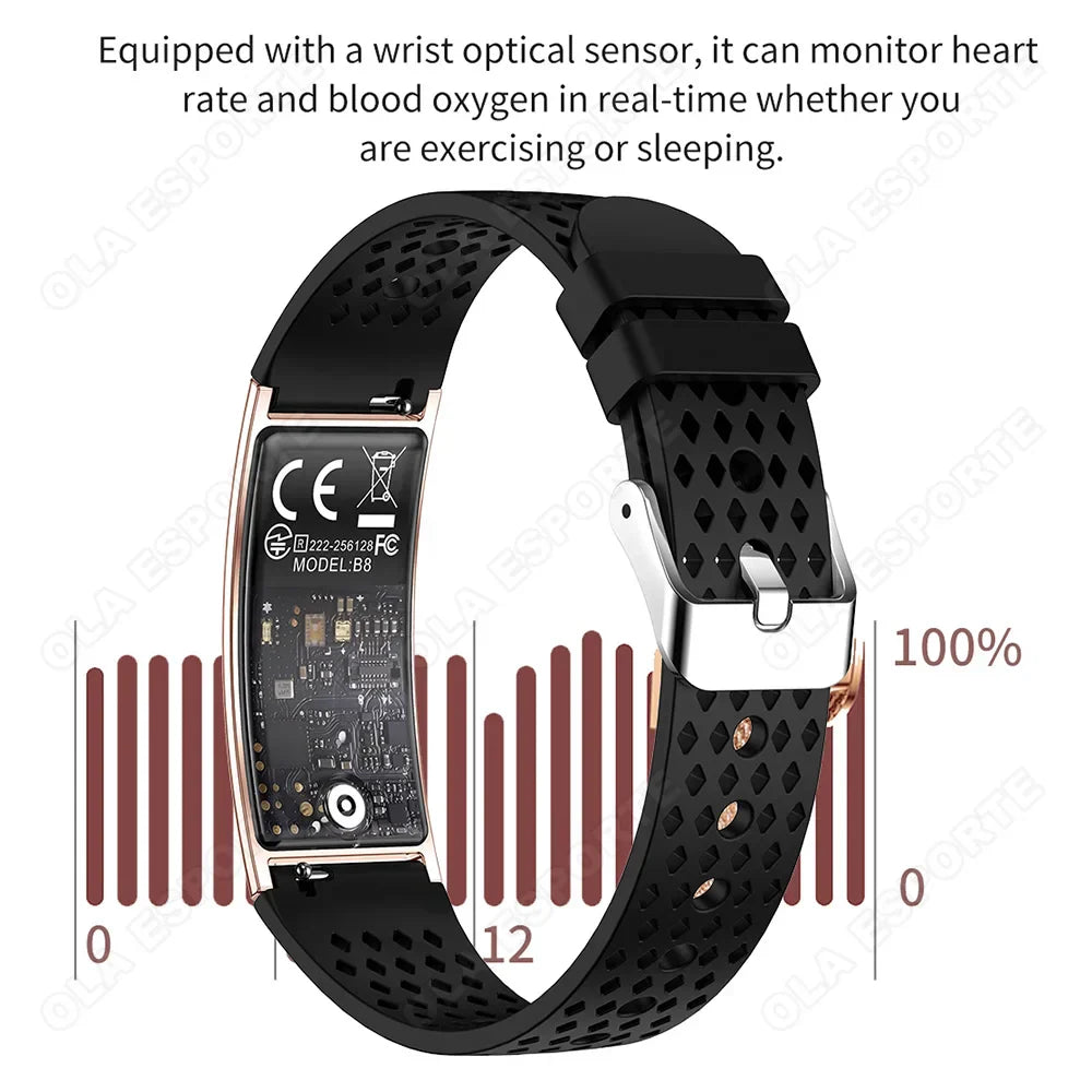 Smart Fitness Armband mit Herzfrequenz- Schlafmonitor – Schrittzähler, Kalorien Gesundheits-Tracker für Damen Herren - TREASURE ESHOP