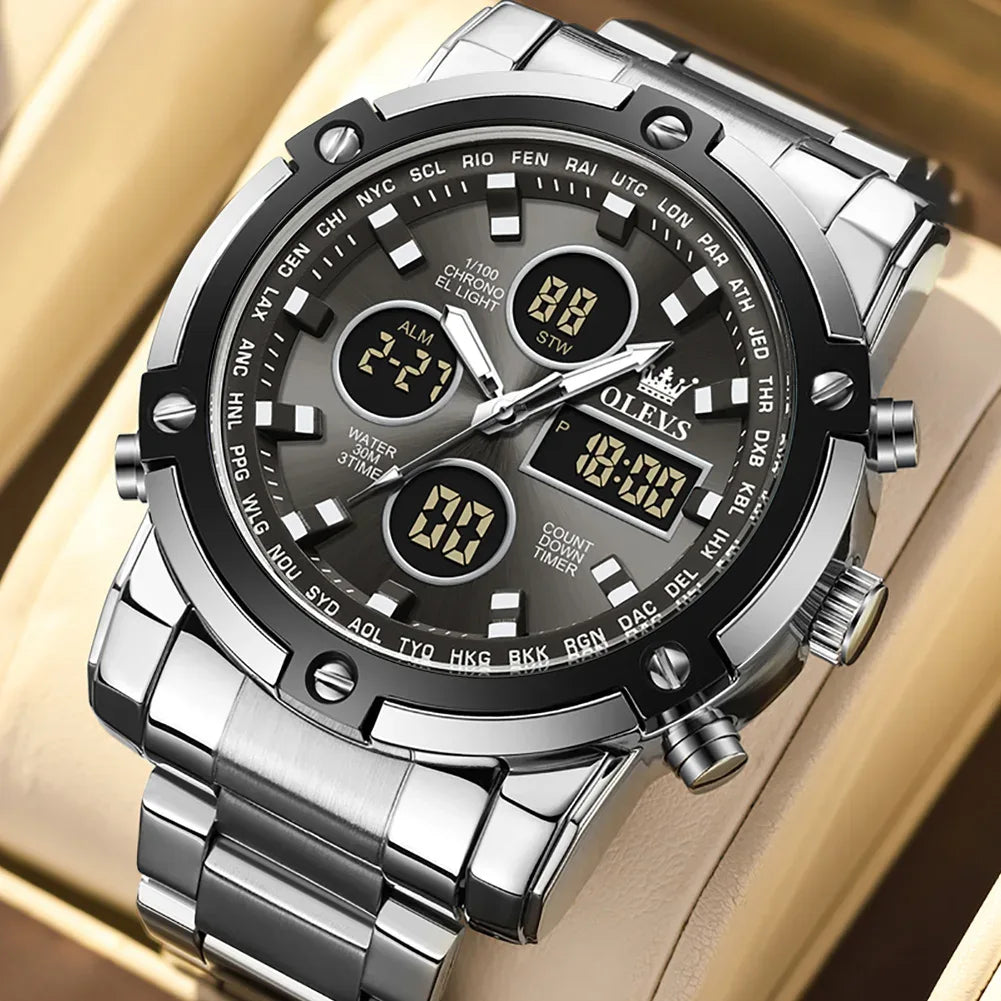 Men's Multifunctional Waterproof Electronic Watch - TREASURE ESHOP