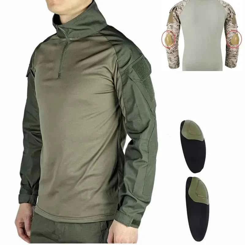 Outdoor G3 Tactical Hiking T-Shirts Combat Shirts CP Camo Long Sleeve Hunting Shirt Cotton Sport Men Clothes Windproof
