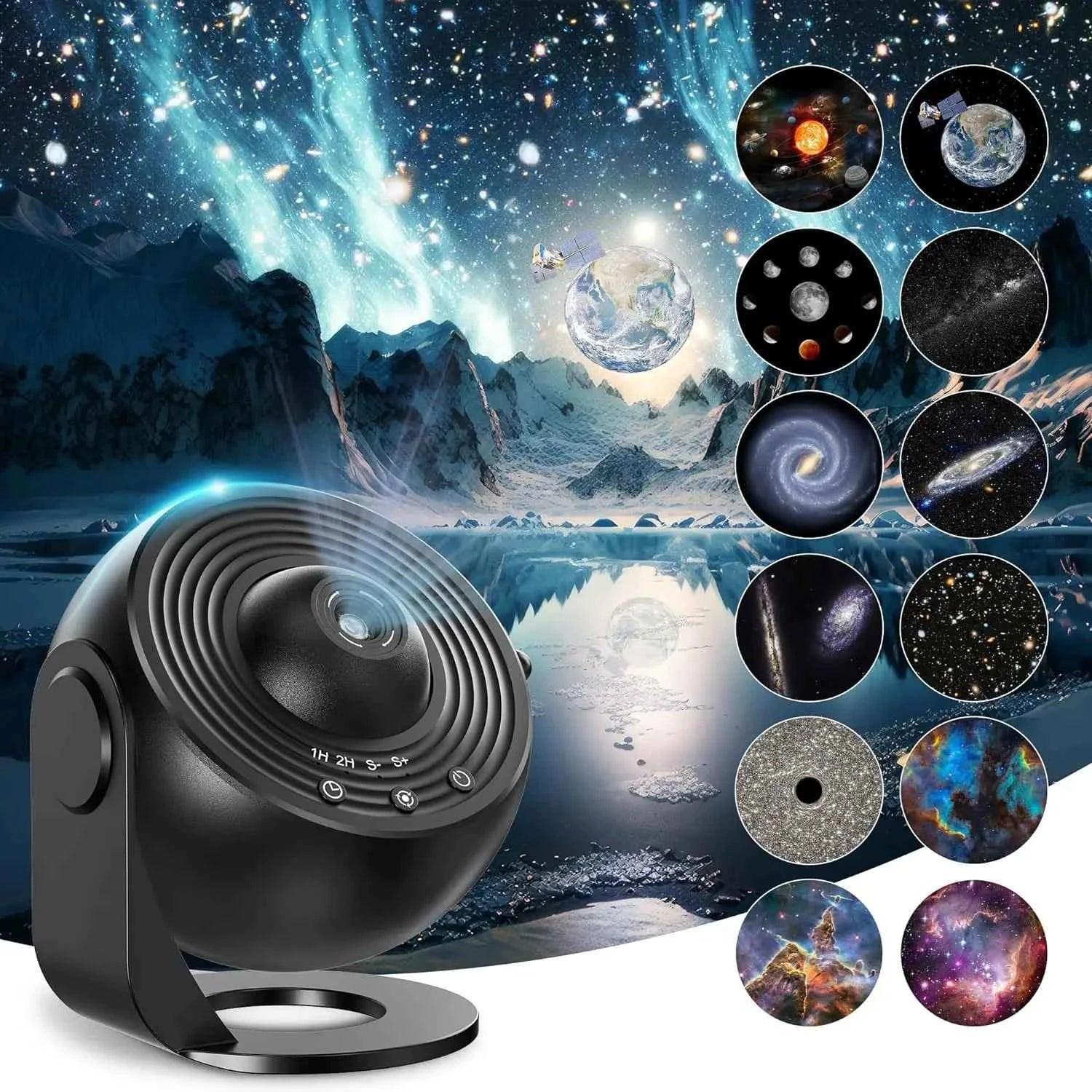 Galaxy Projector for Bedroom, HD Image Star Projector, Adjustable Galaxy Light Knob, 13 Film Discs, Planetarium Projector for Ki