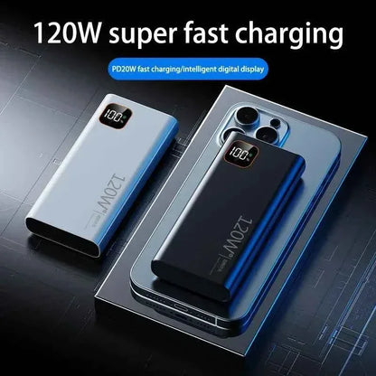 500000mAh Power Bank 120W Portable Super Fast Charge Powerbank Large Capacity Digital Display Battery For iPhone Samsung