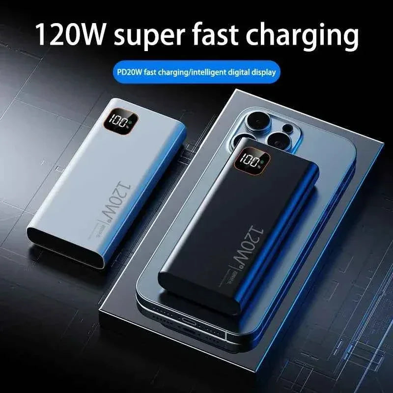 500000mAh Power Bank 120W Portable Super Fast Charge Powerbank Large Capacity Digital Display Battery For iPhone Samsung
