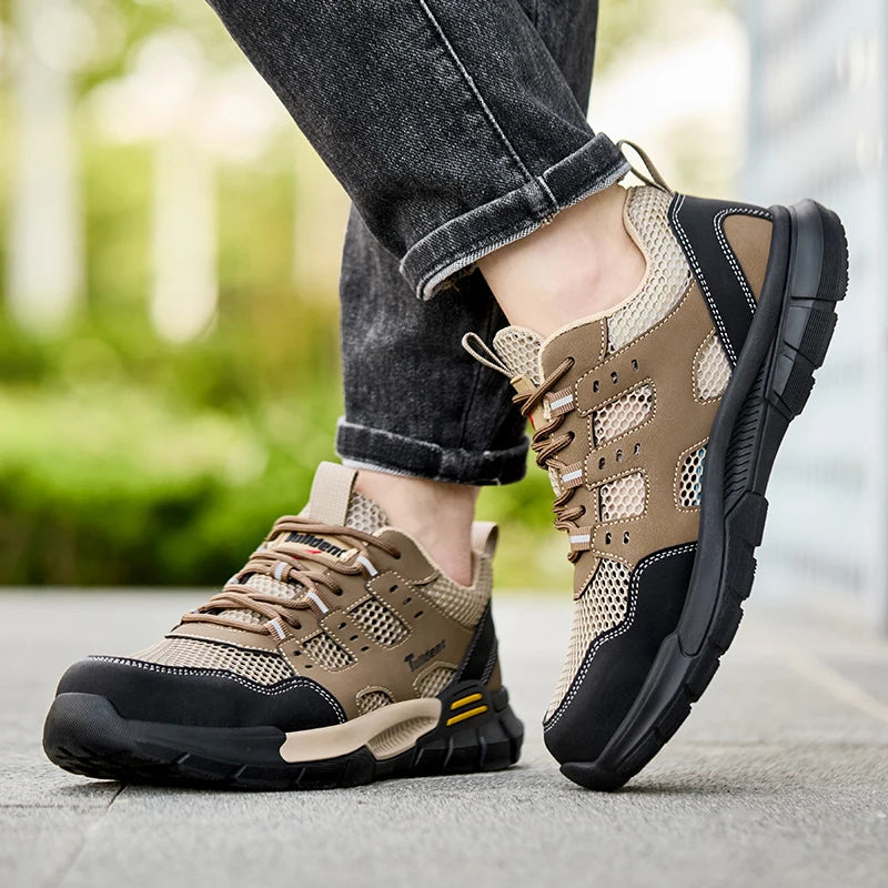 Men’s Safety Shoes Anti-Smashing Anti-Stabbing Lightweight Work Boots